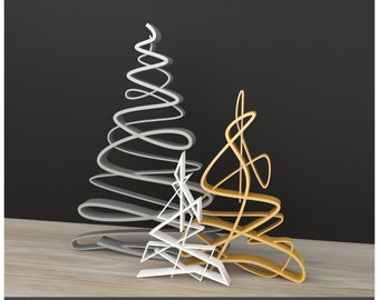 3D line art tree (S-L), modern minimalistic decoration, unique designs, light weight, 3d printed PLA [Made in Canada]