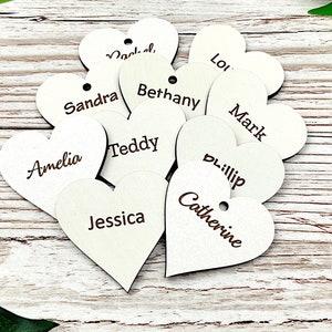 Engraved White Hearts, Personalised Heart Shaped Craft Blanks