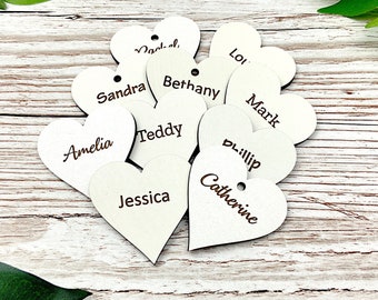 Engraved White Hearts, Personalised Heart Shaped Craft Blanks