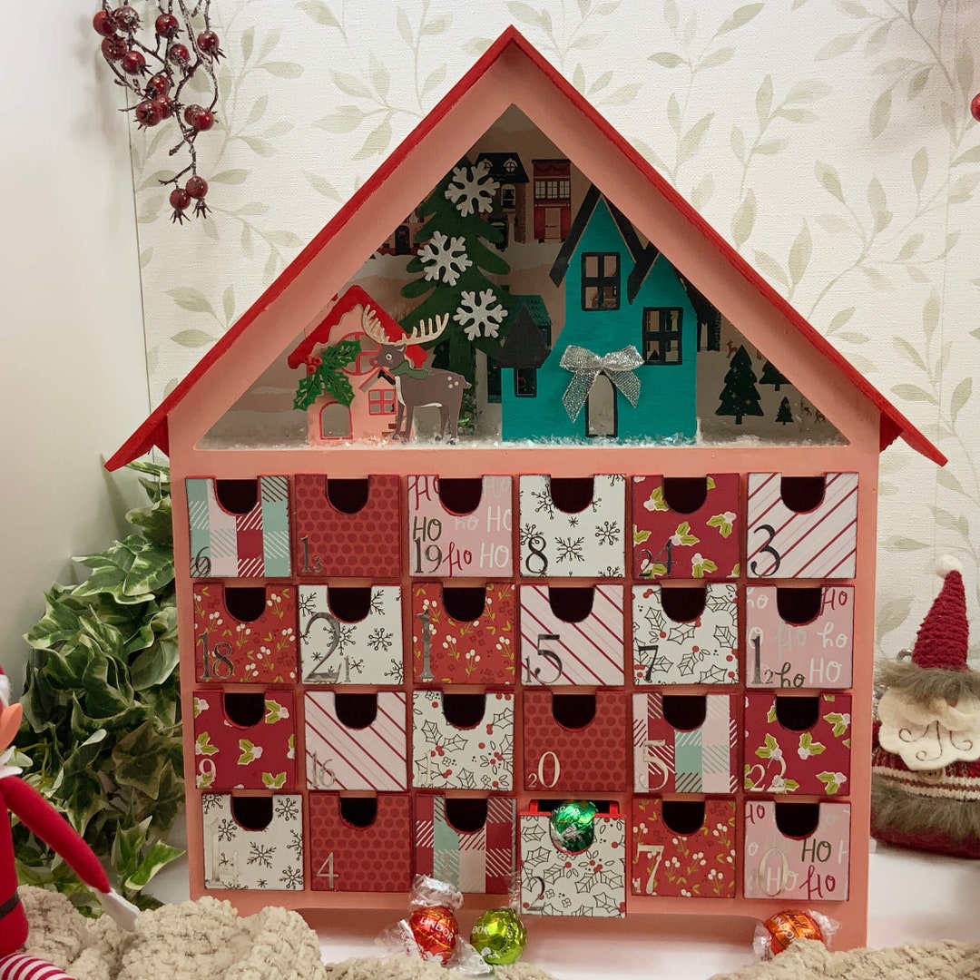 Christmas House Advent Calendar With 24 Drawers Etsy UK