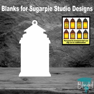 SugarPie Studios Short Lantern Blank - Set of 10 - Unisub Whiteboard Blanks - Sublimation Acrylic - MDF Sublimation Blanks - Blended Customs
