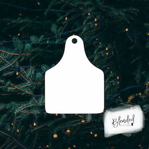3.5&quot; Sublimation cow tag hardboard blanks, sublimation Christmas, MDF Christmas ornament, Unisub® Whiteboard, 10 Pack, Every Day Low Price