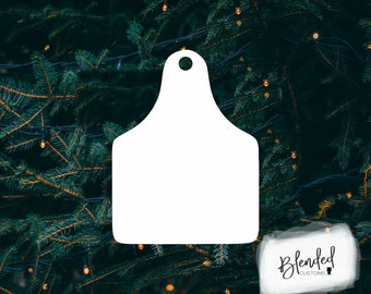 3.5" Sublimation cow tag hardboard blanks, sublimation Christmas, MDF Christmas ornament, Unisub® Whiteboard, 10 Pack, Every Day Low Price