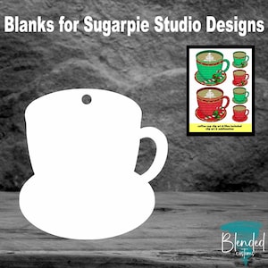 SugarPie Studios Christmas Coffee Blank- Set of 10-Unisub Whiteboard Blanks - Sublimation Acrylic - MDF Sublimation Blanks - Blended Customs