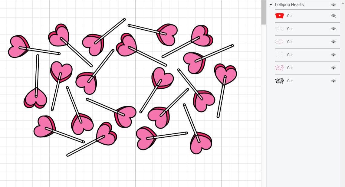 Download Lollipop Hearts SVG Cold Cup Wrap Valentine's Day | Etsy