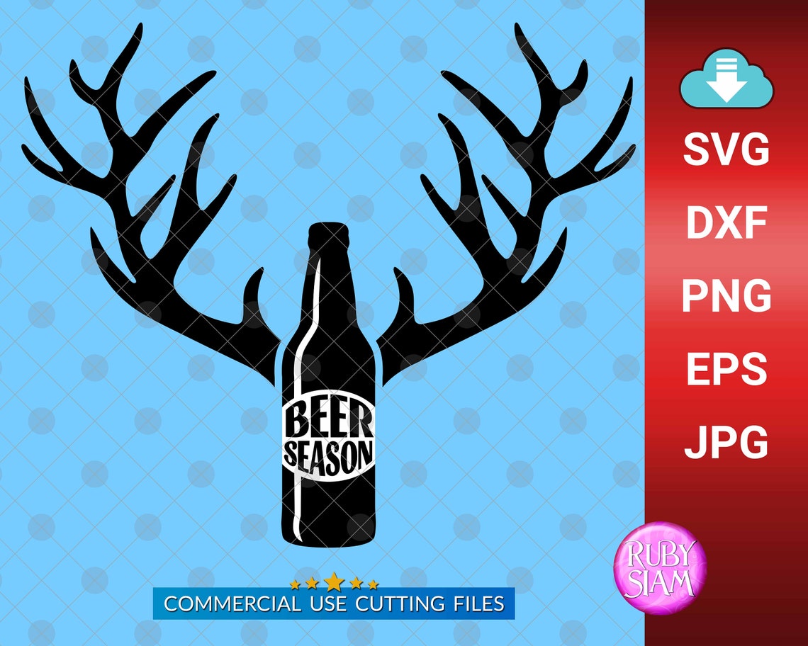 Beer Season svg Deer horns on beer svg Beer Season Etsy