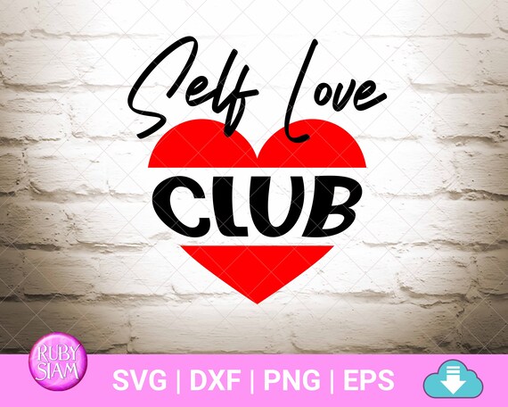 Self Love Club Retro Smiley SVG Eps Dxf PNG Positive SVG Drawing ...