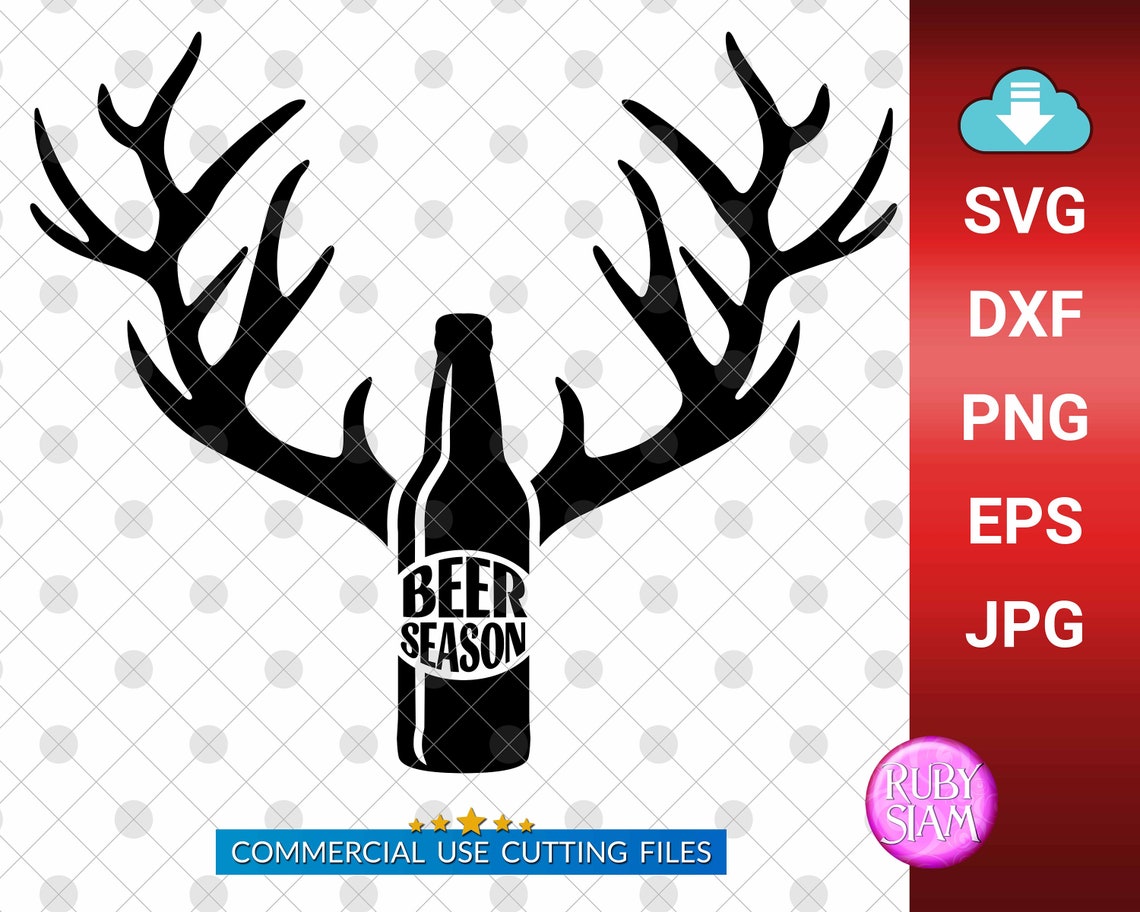 Beer Season svg Deer horns on beer svg Beer Season Etsy