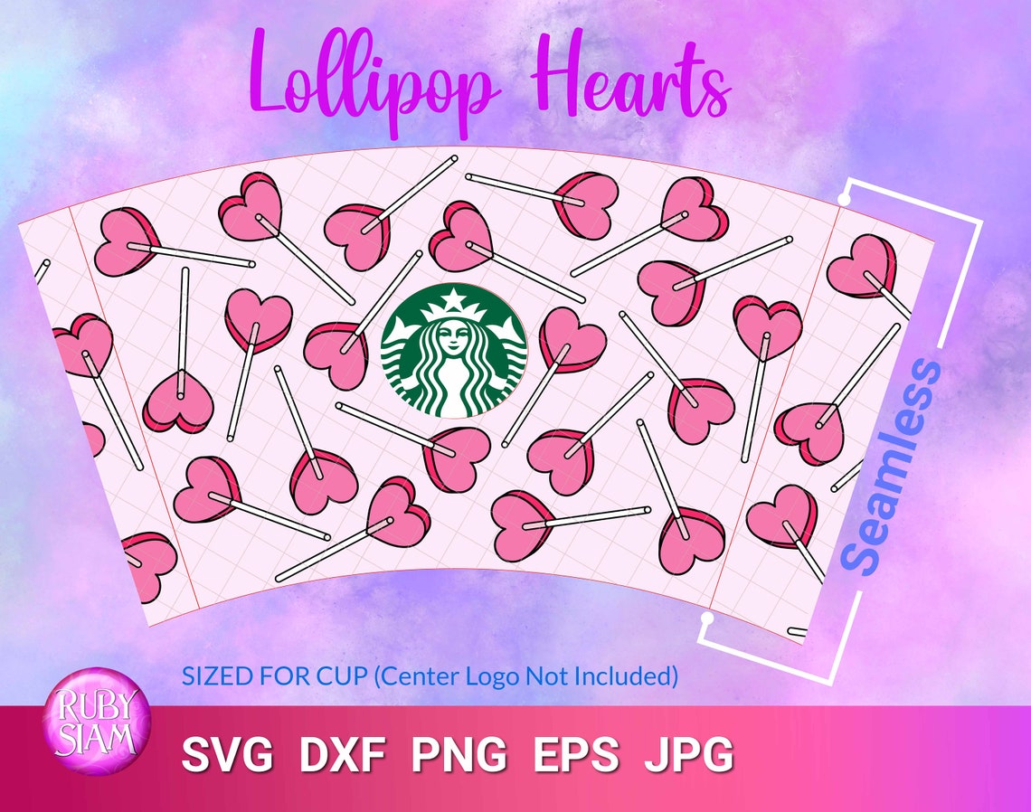 Download Lollipop Hearts SVG Cold Cup Wrap Valentine's Day | Etsy
