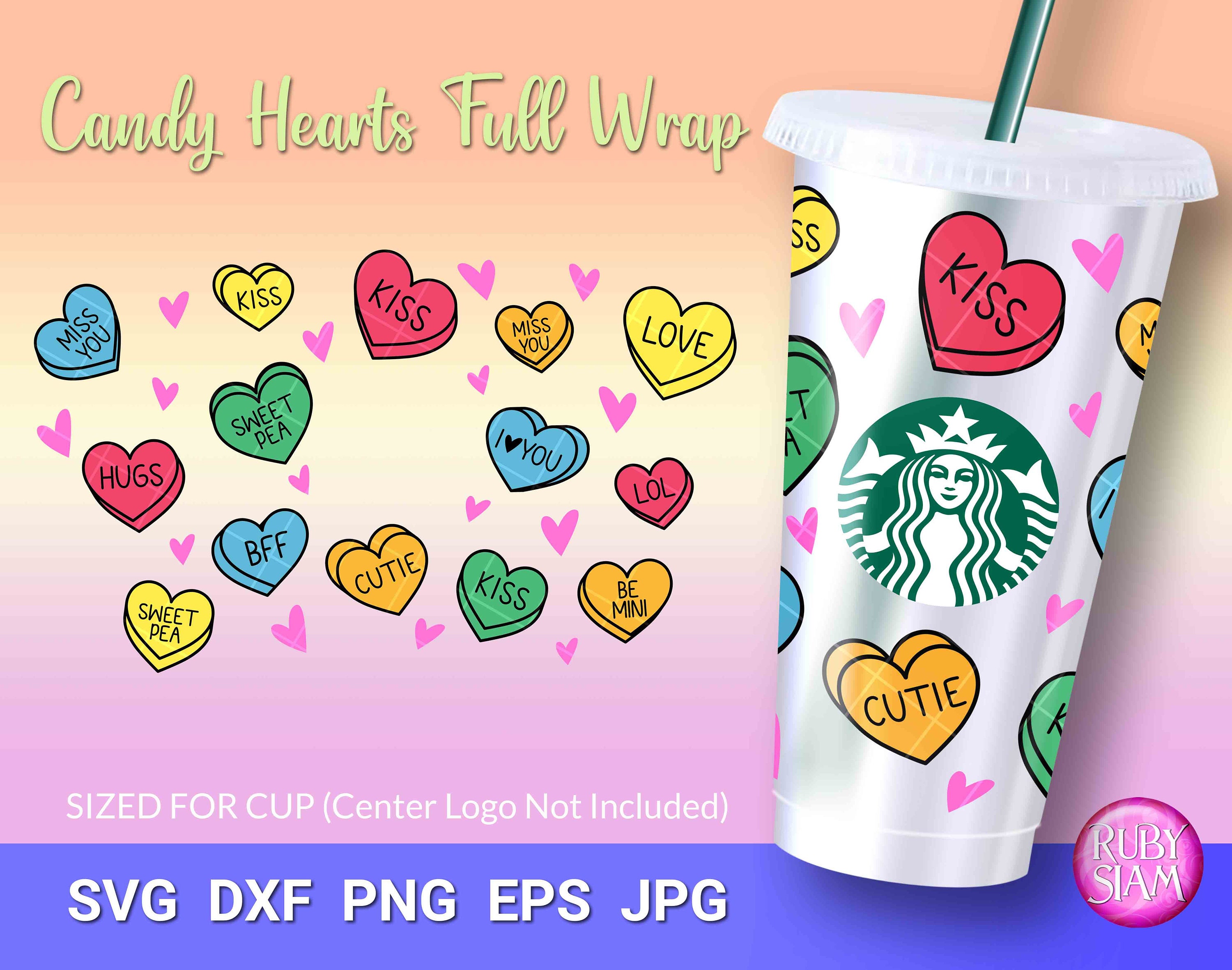 Download Candy Hearts Svg Valentine Heart Starbucks Cup Svg Full Etsy