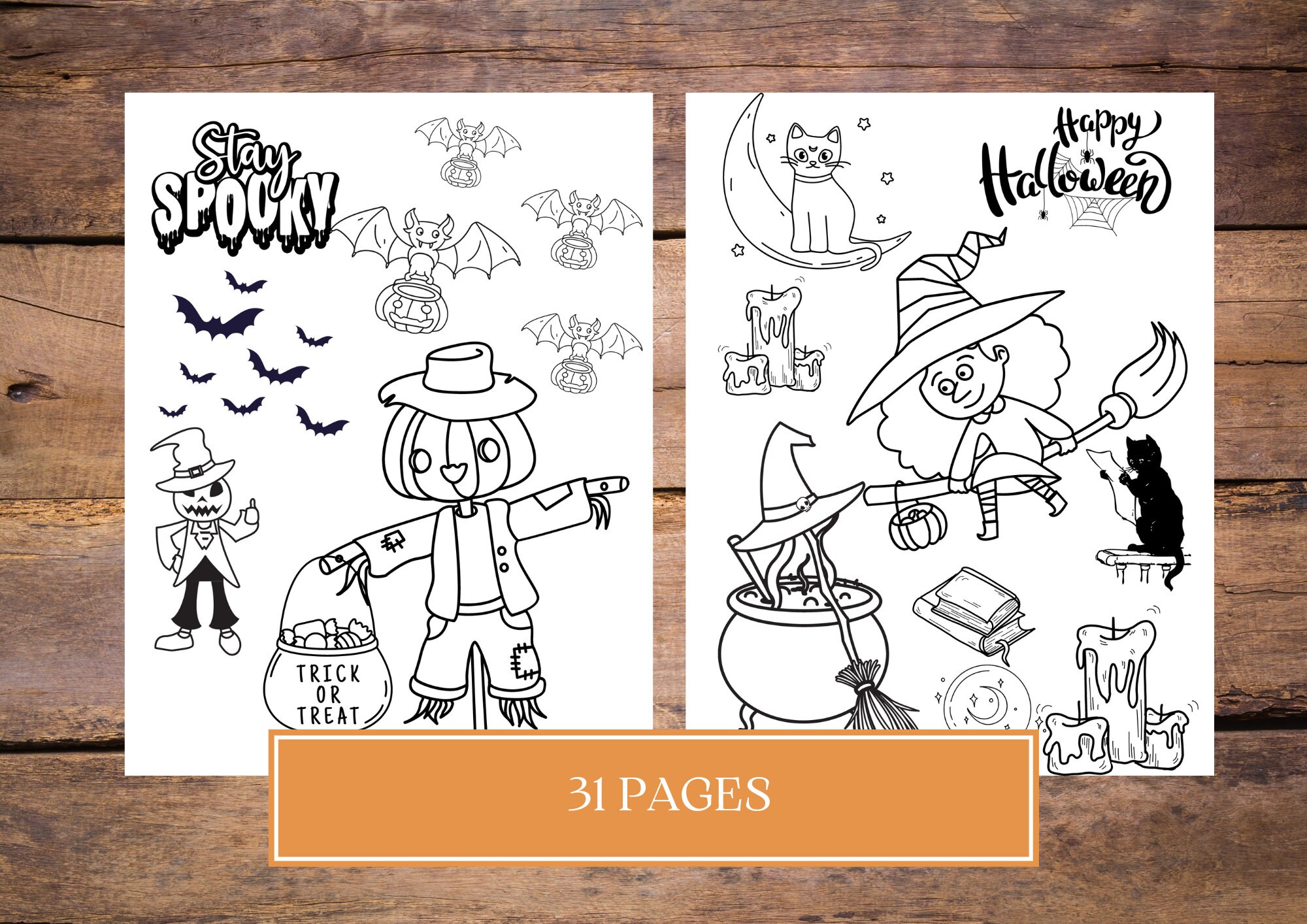 Halloween Coloring Book Printable Halloween Coloring Pages Etsy Halloween Coloring Book Printable Halloween Coloring Pages Etsy