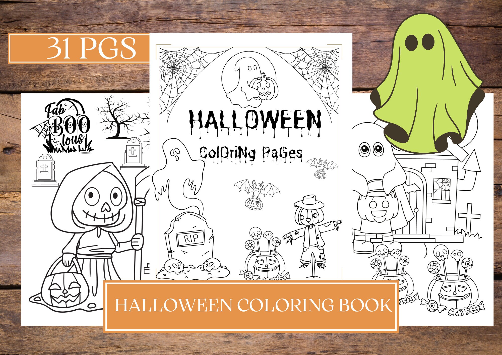 Halloween Coloring Book Printable Halloween Coloring Pages Etsy Halloween Coloring Book Printable Halloween Coloring Pages Etsy