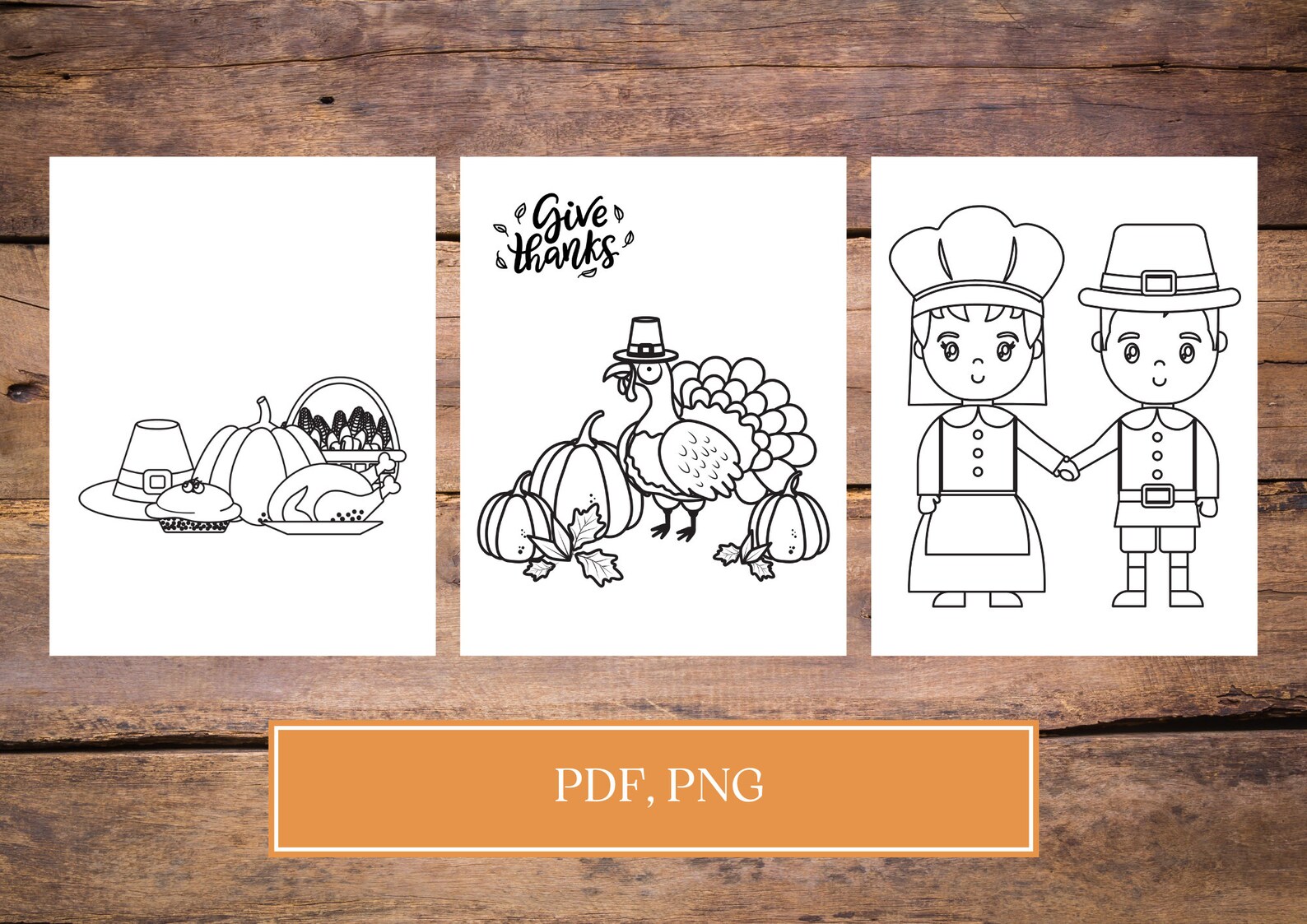 Thanksgiving Coloring Book Printable Thanksgiving Coloring - Etsy