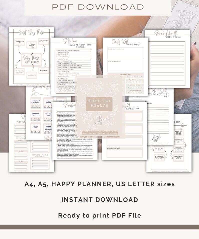 Woman Self-care Planner Printable Fitness Planner Digital - Etsy