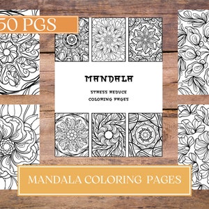 Mandala Coloring Pages, Printable Coloring Pages, Adult Coloring Pages PDF, PNG, Anxiety Relief, Instant Download Mandala, Digital Coloring