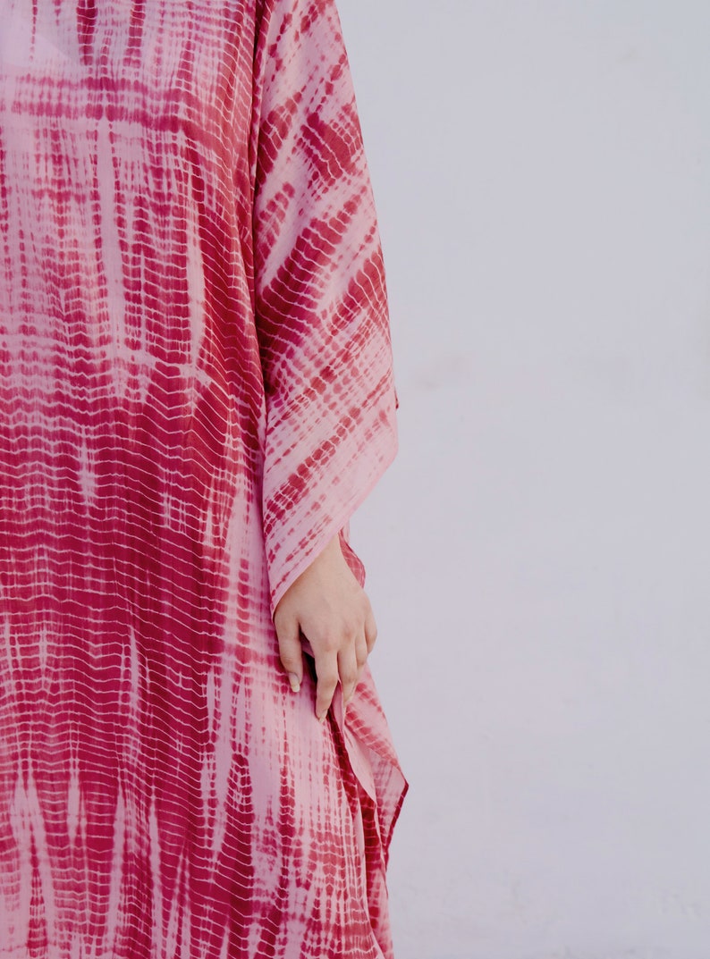 The KOSH Aloe Kaftan, featuring Shibori, a dyeing technique, transforms into a serene lullaby, offering comfort and mordernity. image 10