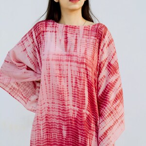 The KOSH Aloe Kaftan, featuring Shibori, a dyeing technique, transforms into a serene lullaby, offering comfort and mordernity. image 1