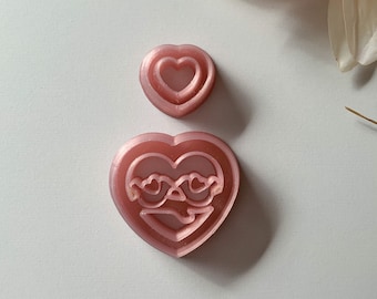 Lovebirds Polymer Clay Cutter Set, Valentines Clay Cutters, 3D Printed Clay Cutters, Shape Clay Cutters