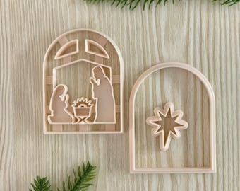 Nativity Ornament Polymer Clay Cutter Set, Christmas Ornaments Clay Cutters, XL Clay Cutters