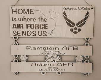 Air Force Military Base Sign-Custom-Digital Download-Glowforge-Laser-SVG-Multiple Customization Options