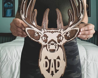 Znak na Dzień Ojca Buck - Tata - Dziadek - Wujek - Papa - Pusty jeden do personalizacji - ZESTAW 5 z 2 opcjami stylu - Pobieranie cyfrowe - Glowforge - Laser - SVG