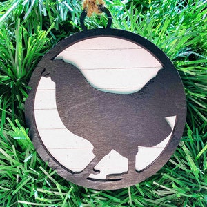 Farm Animal Christmas Ornaments SVG File -Digital Download-Glowforge-Laser- Set of 4