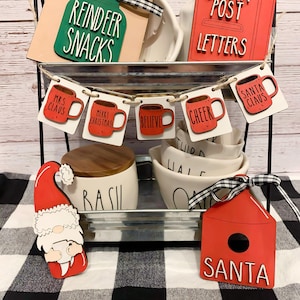 Christmas Rae Dunn Tier Tray Set- Set of 5-Tier Tray-Rae Dunn -Digital Download-Glowforge-Laser-SVG