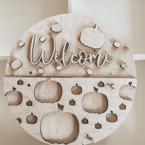 Pumpkin Door Hanger-Carino-Autunno-Grande Segno-Tutti i Glowforges-Sign-2 layer-Digital Download-Glowforge-Laser-SVG