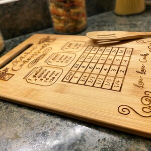 Bamboo Cutting Board - Kitchen Conversion Chart