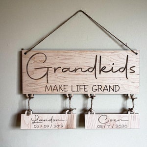 Grandkids Make Life Grand-Sign-Custom-Grandparents Day Gift-Grandparents-Sign-Large-Panels-Digital Download-Glowforge-Laser-SVG-set of 4