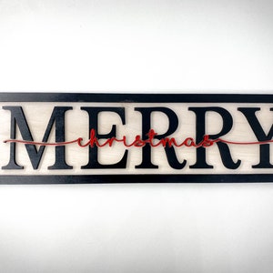 Merry Christmas knockout Sign- Sign- 2 layer-Framed-Digital Download-Glowforge-Laser-SVG