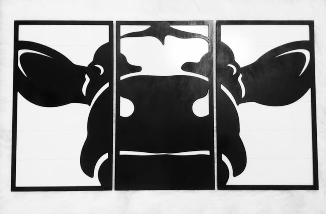 Cow Wall Decorset of 2digital Etsy