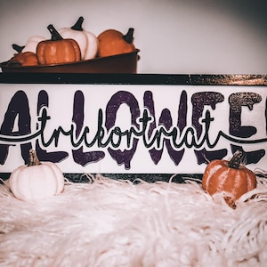 Halloween Trick or Treat knockout Sign- Sign- 2 layer-Framed-Digital Download-Glowforge-Laser-SVG
