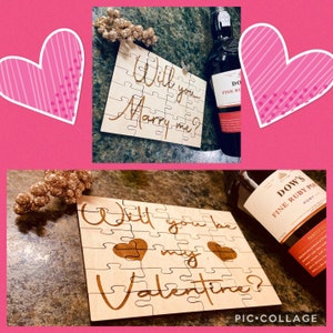 Wil je met me trouwen / mijn valentijn puzzel-Digitale Download-Glowforge-Laser-SET van 2