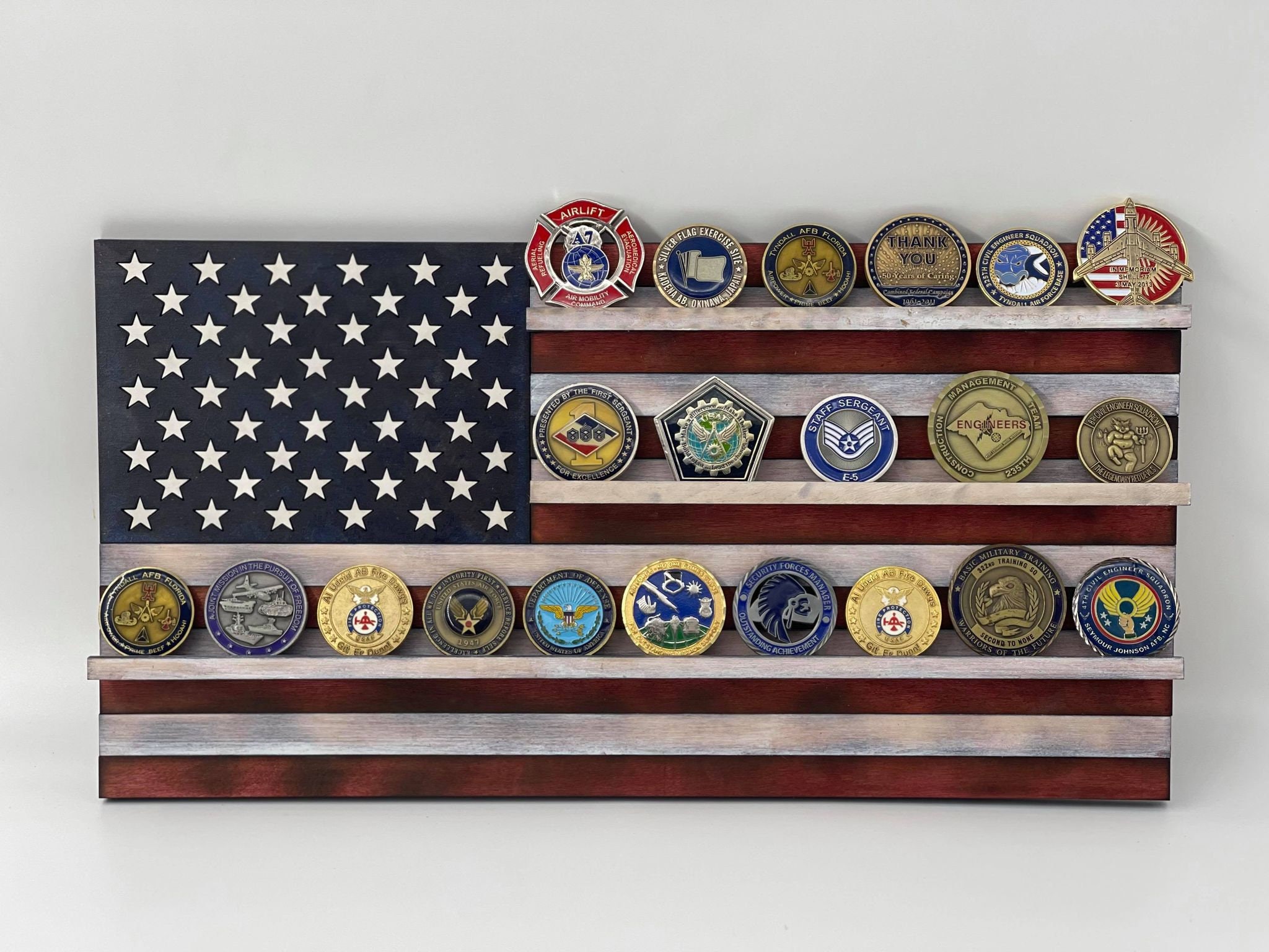 American Flag Coin Holder Large and Small Versions Etsy