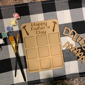 Father&#39;s Day Tic Tac Toe-Diy-Paint Kit-Fathers Day-Digital Download-Glowforge-Laser-SVG