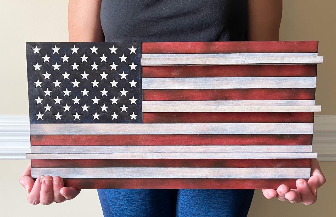 American Flag Coin Holder Large and Small Versions Etsy