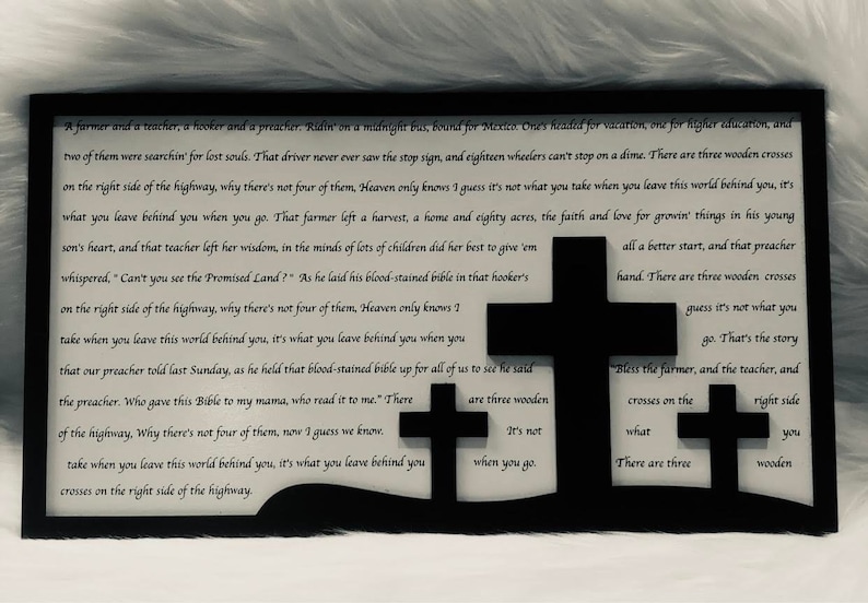 3 Wooden Crosses Song Sign Etsy