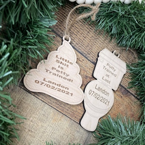 Töpfchen Trainierte Ornamente-Toilette-Töpfchen-Ornament-SVG Datei-Digital Download-Glowforge-Laser- 2er Set