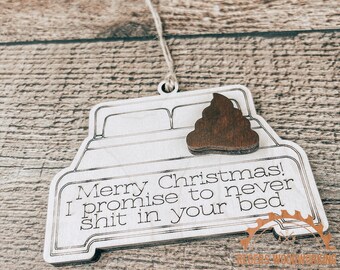 Johnny-Amber-Poop On The Bed-Funny-Merry Christmas-2022-SVG File -Digital Download-Glowforge-Laser