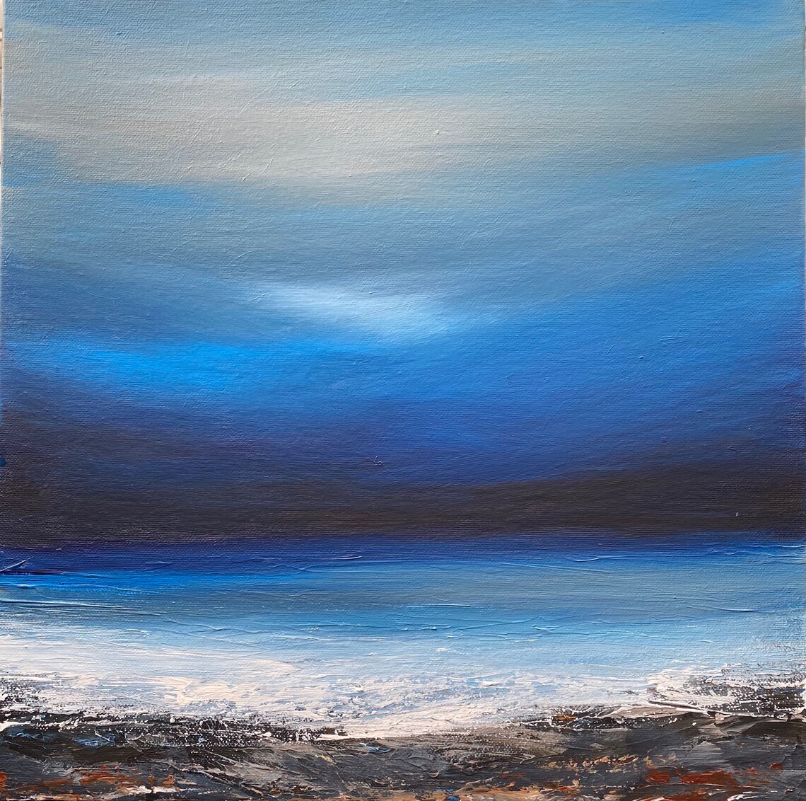 Dark Horizon abstract seascape painting Etsy
