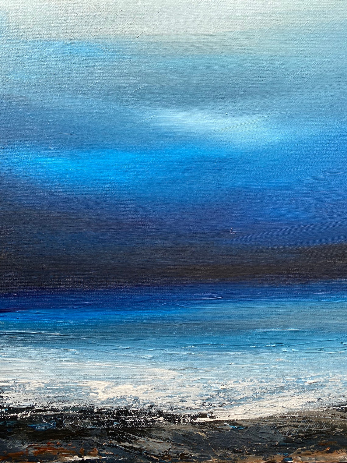 Dark Horizon abstract seascape painting Etsy