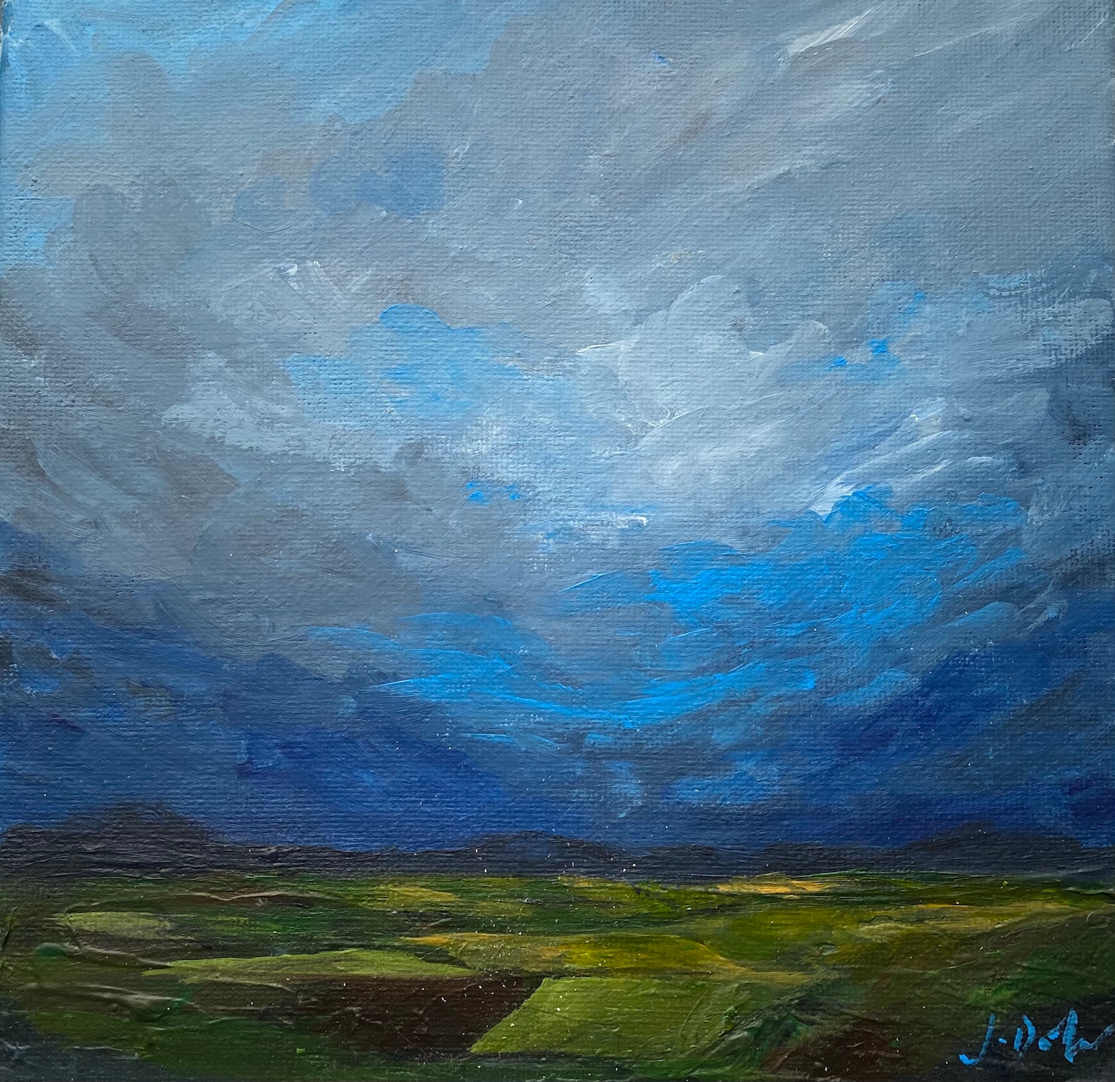 Stormy sky landscape abstract landscape painting Etsy