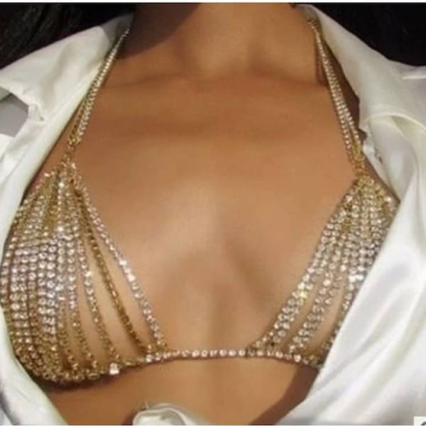 Leaf Rhinestone Bra main image 1