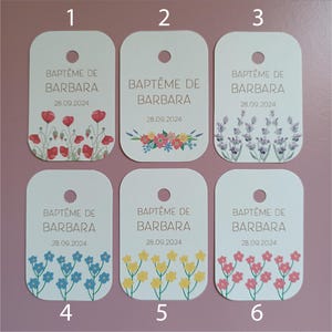 24 étiquettes personnalisées perforées rectangulaires 4 cm x 6 cm