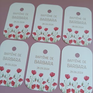 24 étiquettes personnalisées perforées rectangulaires 4 cm x 6 cm