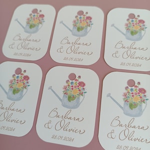 24 étiquettes personnalisées perforées rectangulaires 4 cm x 5,5 cm