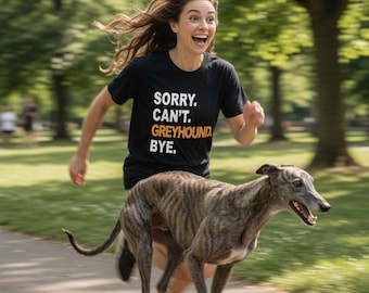 Greyhound Bold Orange Lettering Funny Sighthound Short-Sleeve Unisex T-Shirt