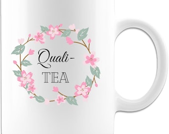 Premium Quality Tea Mug, Floral Design Mug, Perfect Gift For Tea Connoisseur, Mothers Day, Birthday, Teacher Gift White Ceramic Tea Cup
