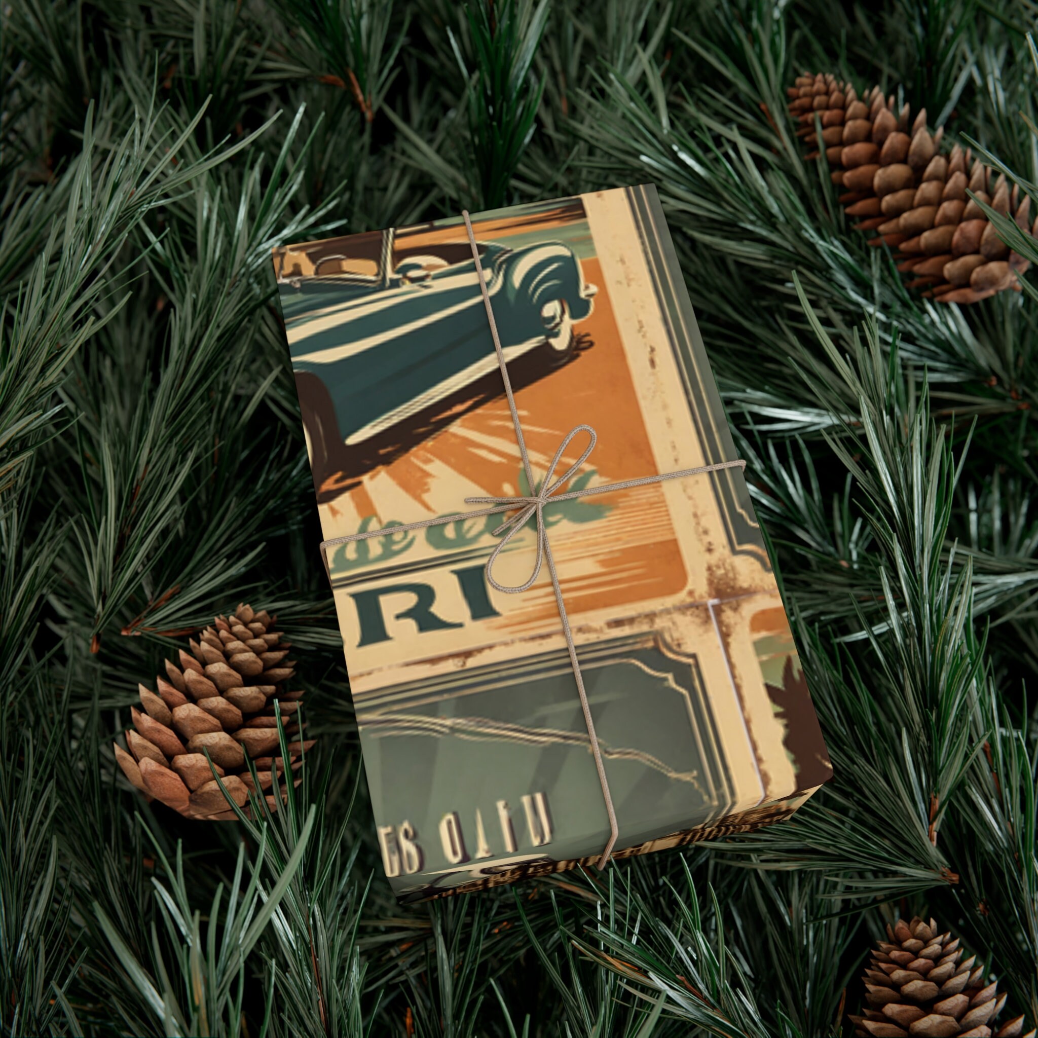 Eco Friendly Gift Wrap Papers in Classic Syle for the Car Enthusiast